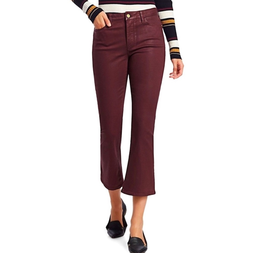 FRAME Denim Le Crop Mini Boot Coated
Jeans Bordeaux Burgundy/Red Size 28